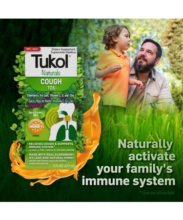 TUKOL Naturals Liquid Cough Syrup for Ages 14+ Honey Infused & Natural Ingredients 6 oz - Fast International Shipping - Buy Online on GoSupps.com