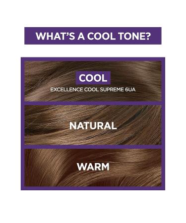 L'Oreal Paris Excellence Cool Supreme Ash Hair Color 100% Gray Coverage Dye with Anti-Brass Shampoo & Conditioner - 6.11 Ultra Light Brown - 1 Count - Buy Online on GoSupps.com