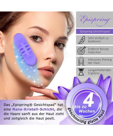 EPISPRING Face Pads - Crystal Hair Remover for Women | Nano Hair Removal Without Shaving | Gentle Face Hair Removal Pads - Buy Online on GoSupps.com