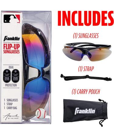 Franklin Sports Baseball & Softball Sunglasses for Men & Women - Black Flip Up Shades & Non Flip Glasses - Buy Online on GoSupps.com