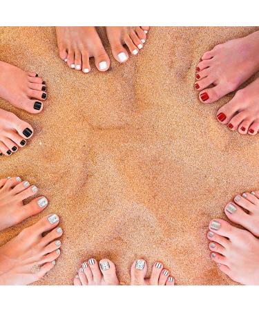 192 Piece Press on Toenails Kit for Women - False Toe Nails Set with Glue - 12 Sizes Full Cover Art Salon DIY Decoration - Buy Online on GoSupps.com