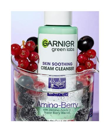 Garnier Green Labs Amino-Berry Facial Cream Cleanser - Hydrating & Soothing | 5.07 fl oz - Buy Online on GoSupps.com