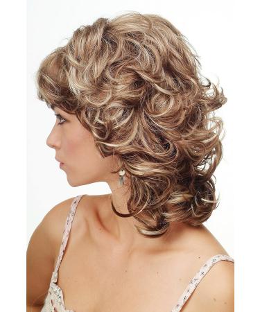 WIG ME UP DW573-12-26 Medium Length Brown Blonde Highlights Wig - 80s Diva Curly Wavy Style for Ladies | International Shipping Available - Buy Online on GoSupps.com