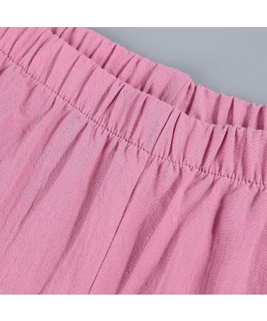 Nursling Women's Summer Linen Capris with Pockets - XXL, Elastic Waist, Drawstring - Pink - Buy Online on GoSupps.com