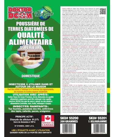 Doktor Doom Premium Food Grade Diatomaceous Earth Dust Made in Canada 1 kg 1kg - Buy Online on GoSupps.com