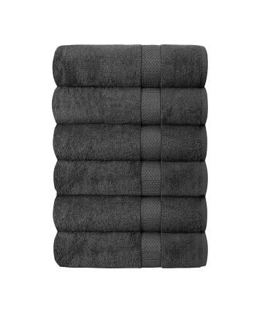 QUBA LINEN Luxury Hotel & Spa 100% Cotton Bath Towels Set of 6-24x48 inch Ultra Soft Large Bath Towel Set Highly Absorbent Daily Usage Ideal for Pool and Gym Pack of 6 - Lightweight 24 inches x 48 inches