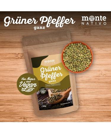 Premium Green Peppercorns 150g - Monte Nativo | Ideal for Pepper Mill | Gently Dried Spices - International Shipping - Buy Online on GoSupps.com