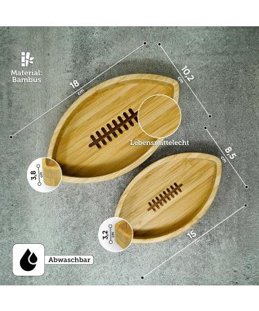 40YARDS American Football Bamboo Bowls (Pack of 2) for Nuts Gummy Bears Biscuits and Other Sweets & Snacks - Buy Online on GoSupps.com