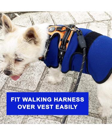 DOGZSTUFF Dog Cooling Vest - Evaporative Cool Technology, UV Protection, Lightweight Jacket for Large Dogs - Dark Blue (Size L) - Buy Online on GoSupps.com