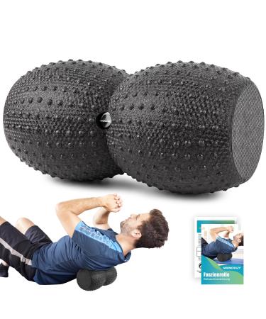 Fascia roll spine (34.5x17cm) fascia roll back with recess for the spine medium hardness instruction booklet in German with 8 illustrated exercises for beginners and professionals