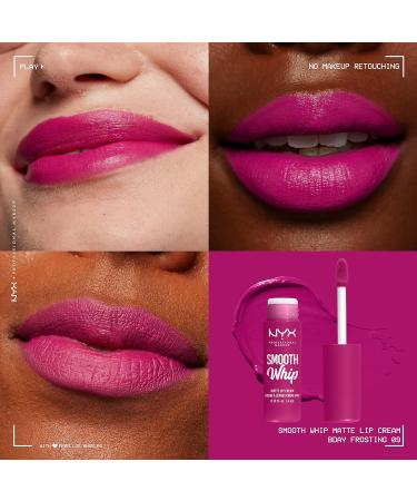 NYX Smooth Whip Matte Lip Cream - Bday Frosting (Violet Red) 09 | Long Lasting & Vegan Liquid Lipstick - Buy Online on GoSupps.com
