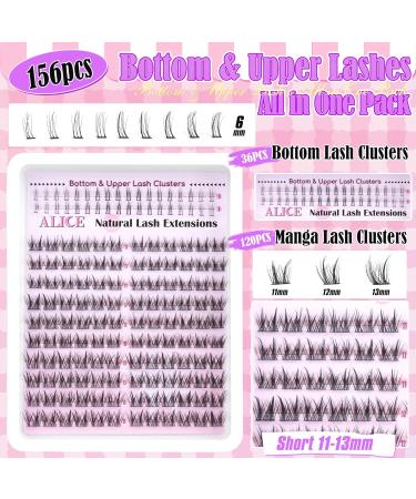 ALICE Natural Lash Clusters Wispy Eyelash Extensions Manga Clusters Lashes C Curl 11-13mm Short Anime Lash Extension with Bottom Lashes DIY Individual Lashes A - Manga Lash Clusters - Buy Online on GoSupps.com