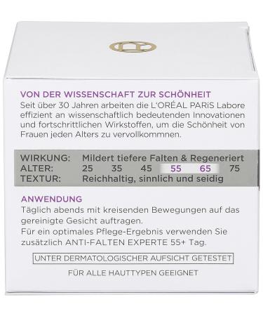 L'Or al Paris Night Care - Anti-Aging Moisturizing Cream with Calcium for Wrinkles - Expert 55+ | 2 Pack (50 ml each) - International Shipping Available - Buy Online on GoSupps.com