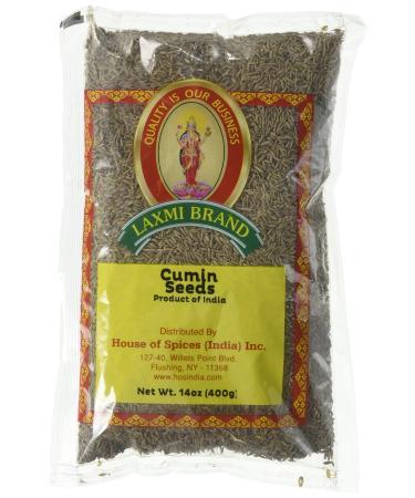 Laxmi All-Natural Dried Cumin Seeds, Traditional Indian Cooking Spices - 14 oz 14 Ounce (Pack of 1)