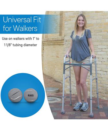 RMS Walker Glide Balls - Set of 2 Grey Balls with Precut Opening for Easy Installation on Most Walkers - 2 Count - Buy Online on GoSupps.com