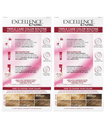 L’Oréal Paris Excellence Creme Permanent Hair Color - 7 Dark Blonde - Pack of 2 - Buy Online on GoSupps.com