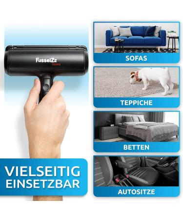 Fusselztz Home Premium Lint Roller - Self-Cleaning Animal Hair Remover for Cats & Dogs Reusable Ideal for Sofas Carpets & Beds - Buy Online on GoSupps.com