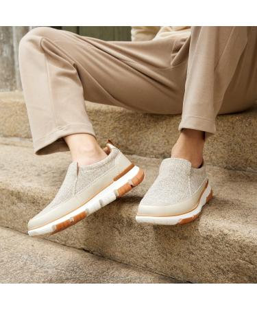 XPACS Men's Casual Arch Support Walking Shoes - Comfortable Loafers for Plantar Fasciitis Relief - Orthopedic Fashion Sneakers for Heel Pain - Beige, Size 10.5 W4 - Buy Online on GoSupps.com