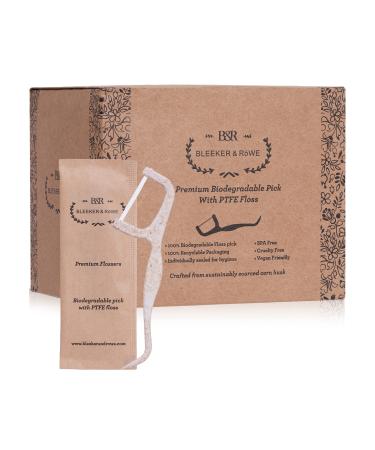 Bleeker and Rowe Biodegradable Floss Picks (PTFE Dental Floss)
