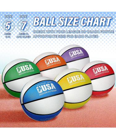 Libima 6-Piece Official Size 5/7 Basketball Set with Pump - Indoor/Outdoor Colorful Rubber Balls for Game, Practice & Training - Kids to Adults - Buy Online on GoSupps.com