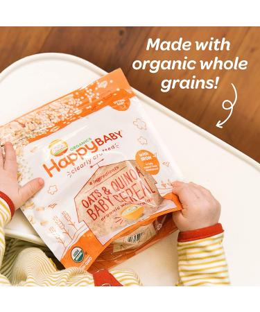 Happy Baby Organics Clearly Crafted Baby Cereal - Oats & Quinoa 7oz | Organic Baby Food - Buy Online on GoSupps.com