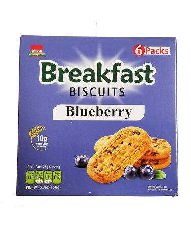 Sobisk Blueberry Breakfast Cookies Biscuits - 6 Packs, 5.3 oz | Delicious and Nutritious Treat - Buy Online on GoSupps.com