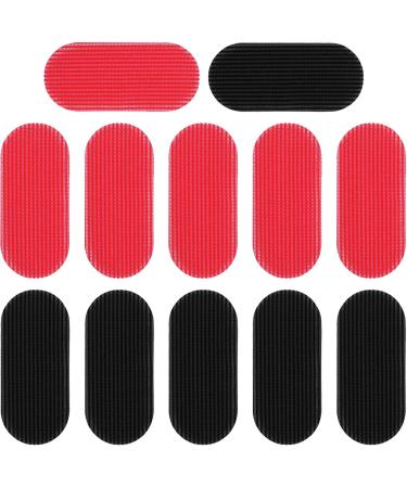 12 Pieces Hair Holders for Men Women Hair Fringe Sticker Hair Holder (Black Red)