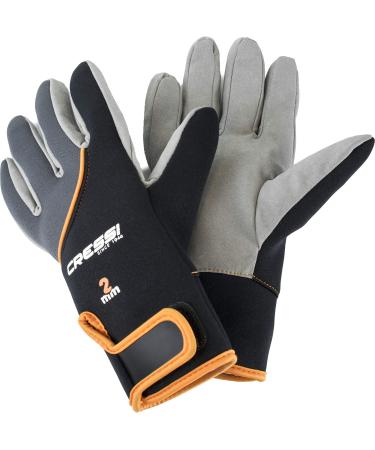 Cressi Premium Neoprene Water Sports and Scuba Diving Adult Gloves - Tropical Quality Since 1946 X-Large Black/Orange