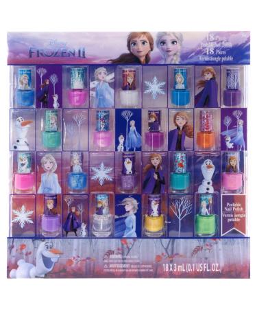 Townley Girl Disney Frozen Non-Toxic Water Based Peel-Off Nail Polish Set with Glittery and Opaque Colors for Girls  Kids & Teens Ages 3+  Perfect for Parties  Sleepovers and Makeovers  18 Pcs