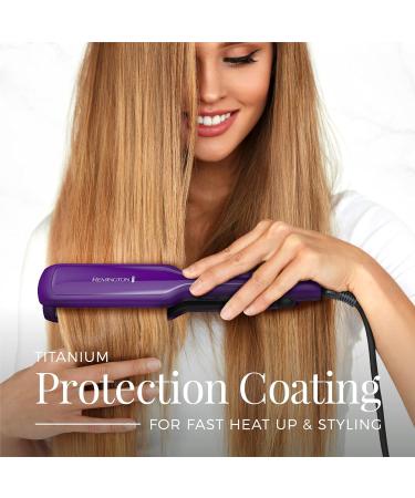 Buy Remington 1 3/4" Flat Iron - Hair Straightener with Anti-Static Tech Quick Heat Up & 60 Min Auto Shut-Off - 30% Longer Ceramic Plates - Purple Titanium Ceramic - Buy Online on GoSupps.com
