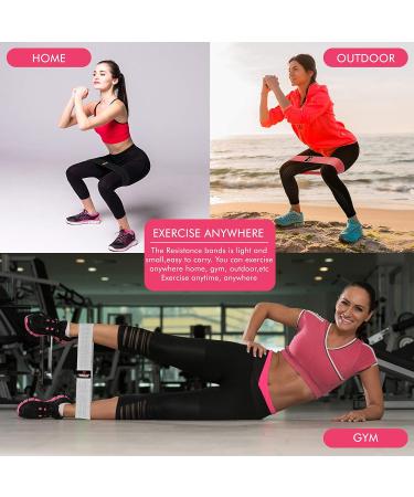 Kanzy Fabric Resistance Bands Set of 3 Exercise Bands for Working Out Non-Slip Booty Bands for Women Workout Bands with Carrying Mesh Bag for Training Squats Legs Butt Thighs and HIPS Glute Bands 15" Red Grey Black - Buy Online on GoSupps.com