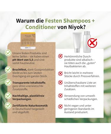 NIYOK 2-in-1 Solid Shampoo & Conditioner Vitamina - Vegan Plastic-Free 100% Natural | Sustainable Hair Care (80g) - Buy Online on GoSupps.com