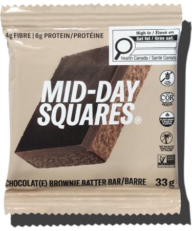 Mid-Day Squares Brownie Batter Bars 33g each 3 Packs (36 Squares) | Made with Real Chocolate 6g Plant Protein 4g Fiber Gluten Free Certified Vegan Brownie Batter 12 Count (Pack of 3) - Buy Online on GoSupps.com