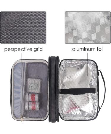 LAVIEVERT Diabetes Travel Carry Bag - Insulin Cooler Case with Shoulder Strap & Ice Packs - Black - Buy Online on GoSupps.com