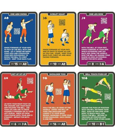 Stack 52 Kettlebell Exercise Cards - Workout Playing Cards with Video Instructions - Home Fitness Training Program for Kettlebell Moves and Conditioning Drills - 2019 Mega Pack - Buy Online on GoSupps.com