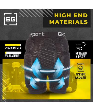 Kids Recruit Padded Shorts - 3D Protection Hip Pants for Inline Skating & Skateboarding - Black - XX-Small (46-54 inches) - Buy Online on GoSupps.com