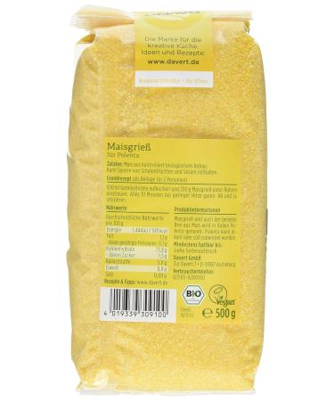 Buy Davert Organic Corn Semolina Polenta Pack of 8 (8x500g) Premium Quality for Healthy Cooking | International Shipping Available - Buy Online on GoSupps.com
