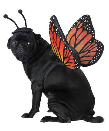 California Costumes COLLECTIONS Pet MONARCH BUTTERFLY Dog Costumes Black/Orange XS Neck 10-12 Girth 12-16 Back 8 US XS (Neck: 10"-12" Girth: 12"-16" Back: 8")