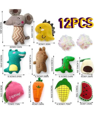 12Pcs Cat Catnip Toys AZOFFYIU Catnip Toys for Cats cat Toys for Indoor Cats Cat nip Toy Cat Toys Set Teething Chew Toy Pet Catnip Teeth Grinding Chew Toys - Buy Online on GoSupps.com
