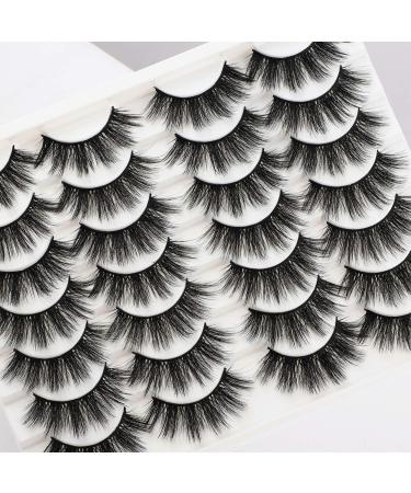 Newcally Lashes 20MM Dramatic Faux Mink False Eyelashes Pack - 14 Pairs Wispy Long Thick Fluffy Strip Eye Lashes - C-DRAMA - Buy Online on GoSupps.com