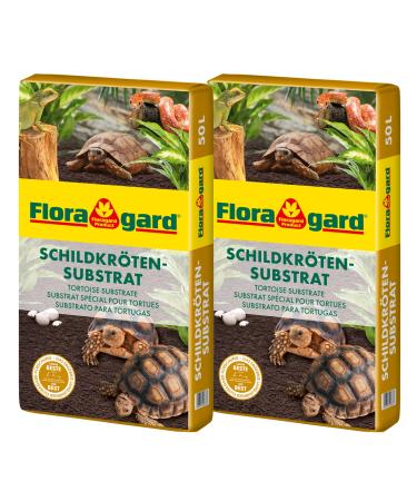 Floragard turtle substrate 2x50l - natural litter without fertilizer - for land turtles and.Other reptiles - for early beds wintering and for terrariums - 100l 100 l