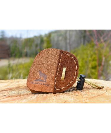 Standing Wolf Traditional Moose Leather Finger Tab for Archery - Handmade 3 Under Style Protector for Left Hand - Ideal for Hunting & Target Practice - Buy Online on GoSupps.com