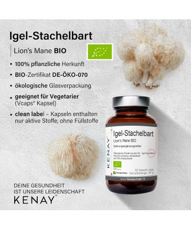  kenay Lion's Mane Vegan Capsules - 60 Count - Buy Online on GoSupps.com