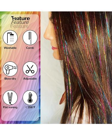 47 1200 Strands Hair Tinsel Kit | Glitter Tinsel Extensions for Women & Girls - Mixed Gold & Silver | Sparkling Fairy Hair Accessories for Festival Party | Includes Tools - Buy Online on GoSupps.com