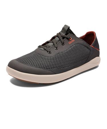 OLUKAI Moku Pae Men's Boat Shoes, No Tie Laces & Stretch Construction, Lightweight & Breathable Mesh, Comfort Fit & Wet Grip Rubber Soles 10.5 Island Salt/Koi