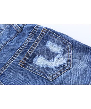 KidscOOL SPACE Little Girl Big Ripped Denim Shortalls, Light Blue, Size 14-15 Years - 2055 - Buy Online on GoSupps.com