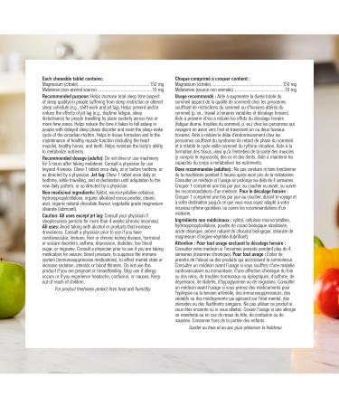 Webber Naturals Melatonin 10 mg with 150 mg of Magnesium 60 Chewable Chocolate Flavour Tablets For Sleep Support Muscle Function and Relaxation Vegan - Buy Online on GoSupps.com