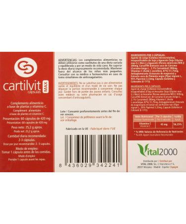 Vital 2000 Cartilvit Max 60 Caps - Buy Online on GoSupps.com