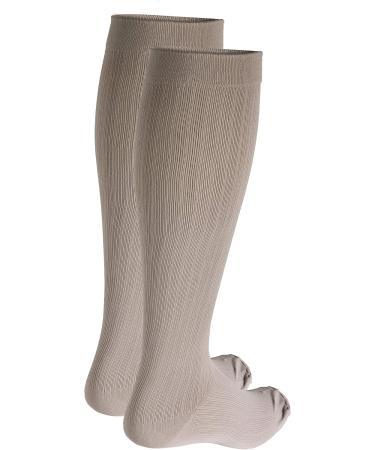 Buy Truform Compression Socks 8-15 mmHg for Men | Knee High Dress Socks in Tan Large - Pack of 5 - Buy Online on GoSupps.com