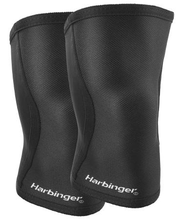 Harbinger 5MM Knee Sleeves for Weight Lifting, Unisex, Black, Large